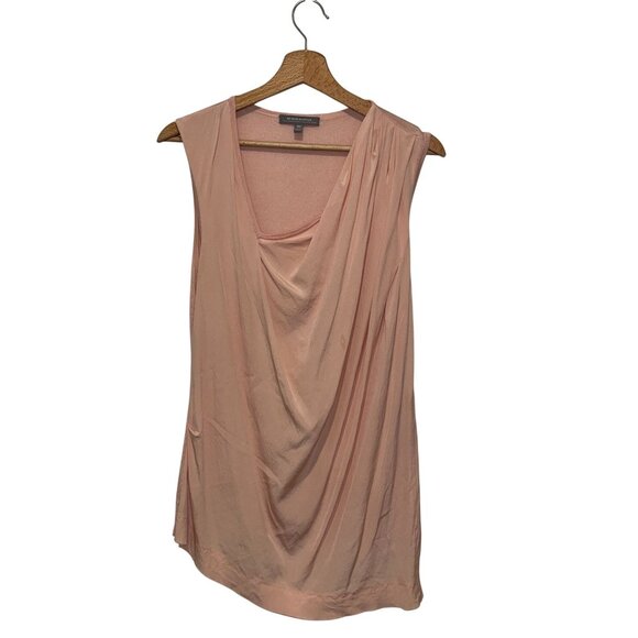 Neiman Marcus Pink Silk Cashmere Sleeveless Cowl Neck Tank Top Women's Size M - Picture 1 of 9